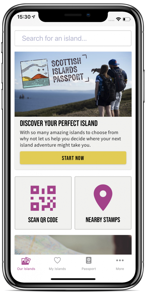 Scottish Islands Passport App Homescreen